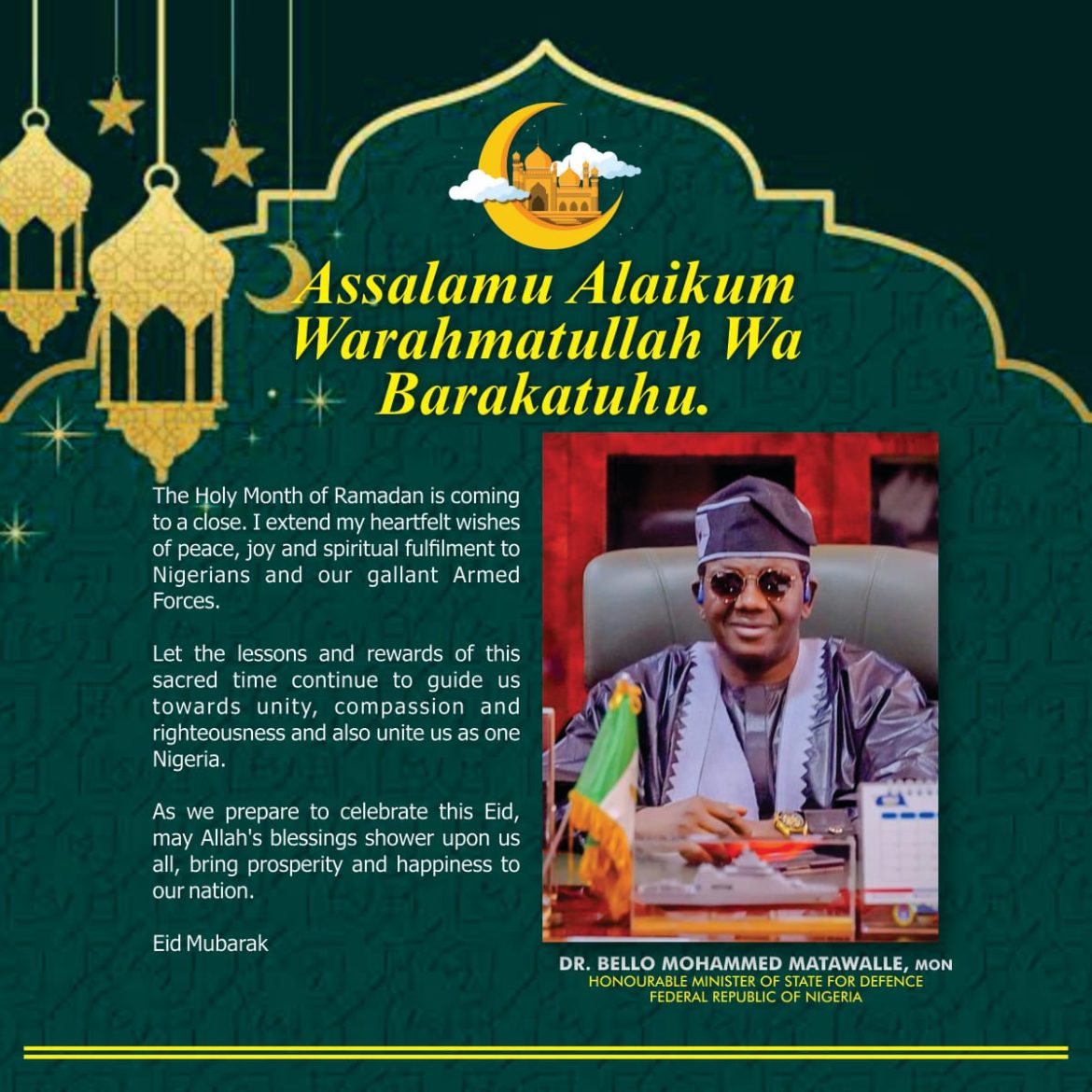 Matawalle Prays For Peace And Allah’s Blessings In Nigeria At Eid Mubarak